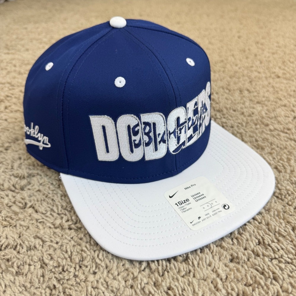 Brooklyn LA Dodgers Hat Nike Cooperstown‎ Collection Pro Snapback Navy White Cap